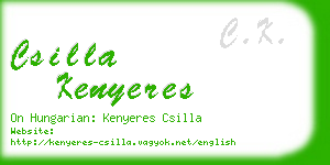 csilla kenyeres business card